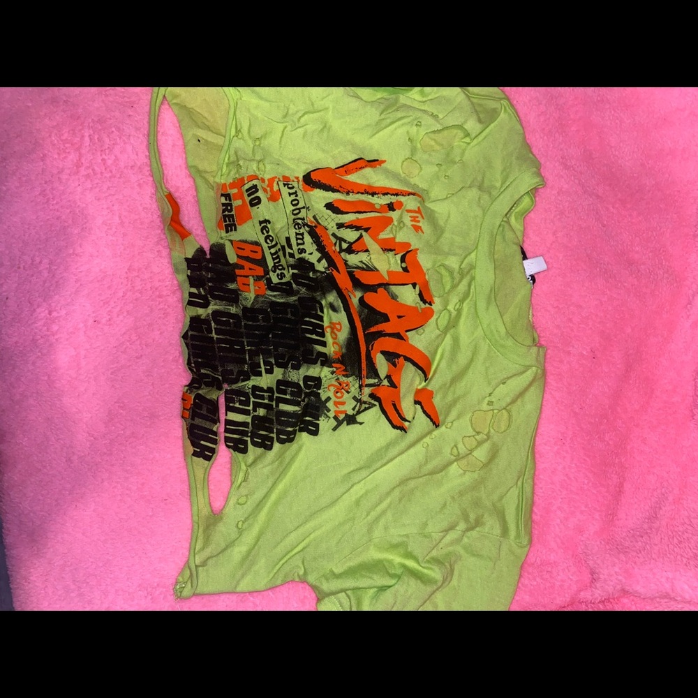 “Vintage” Lime Green Crop Top